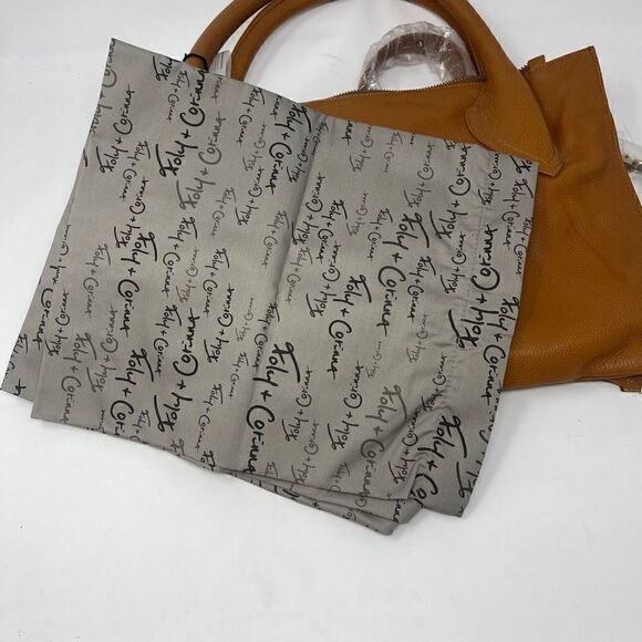 Foley + Corinna Women's Double Handle Two Compartment Whiskey Leather Satchel NW - Picture 4 of 6